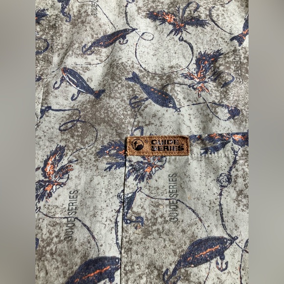 Gander Mt. Guide Series Men’s Shirt, Sz. XL, Fishing Lures Theme, Green/Gray - Picture 3 of 7